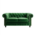 Sofa, Chesterfield sofa 2 fotele w ciemnozielonym, 160 x 90 x 75 cm