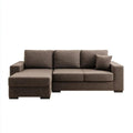 Sofa, 3 brązowy poliester sofa z lewym narożnikiem 230 x 150 x 85 cm