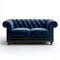 Sofa, Chesterfield 2 Sofa w nocy Bethanblue Bettinvelvet, 160 x 90 x 75 cm