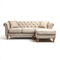 Sofa, Chesterfield 3 Phaseous beżowy fotel 260 x 165 x 86 cm z Bethlestraight meridian