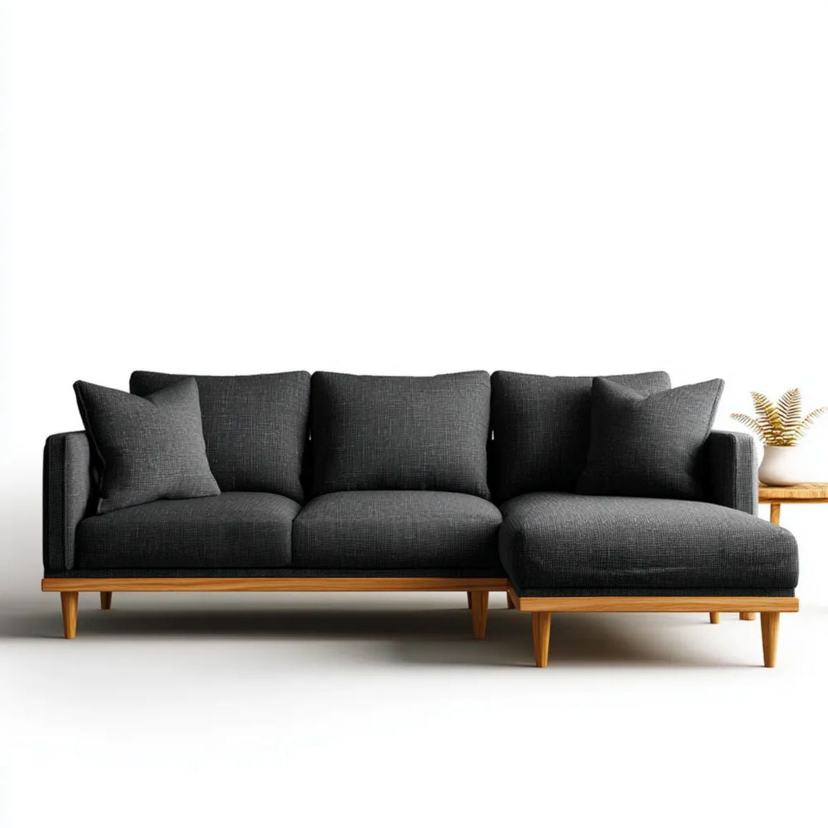 Sofa, 3-osobowa w kolorze białym i białym, w kolorze poliestrowym, w kolorze białym i białym, drewno 250 x 160 x 85 cm