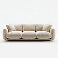 Sofa, 3-osobowa Beżowy sofa w kręconych poliestrów z czarnym metalowym podłożem 230 x 100 x 78 cm