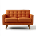 Sofa, 2-osobowa pomarańczowy sofa pomarańczowa spalona w poliestrze i drewnie, 145 x 80 x 86 cm