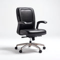 Krzesło biurowe, Czarne ergonomiczne krzesło biurowe z syntetyczną skórą PU z podłokietnikami i kółkami 64 x 64 x 110- 120 cm