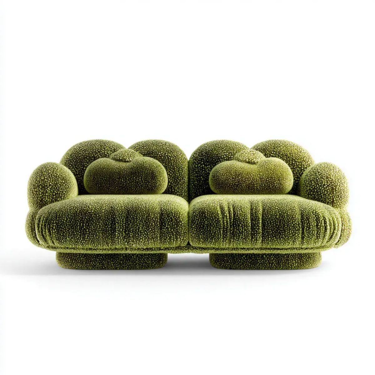 Sofa, 2-osobowa sofa solanka zielony pianka w klamrze poliestrowej, zaokrąglony kształt, 180 x 100 x 78 cm