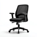 Krzesło biurowe, Czarne ergonomiczne krzesło biurowe z siatką poliestrową 64 x 64 x 112- 122 cm