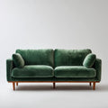 Sofa, 2 kwadratowe ciemnozielone sofa w willvelvet z willsolid drewniane nóżki, 180 x 85 x 82 cm