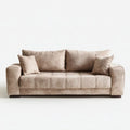 Sofa, 3-osobowa w kolorze beżowym taupe w poliestrze ephelvet effect, 220 x 95 x 85 cm