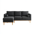Sofa, 3-osobowa poliestrowy siwy, lewy narożnik sofa, 230 x 150 x 85 cm
