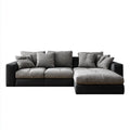 Sofa, 4-osobowa w kolorze -fotel w poliestrze i PU, czarny i szary, 280 x 170 x 85 cm