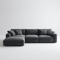 Sofa, 4-osobowa poliestrowy, szary, antracyt, 290 x 165 x 70 cm