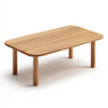 Stolik kawowy Dąb naturalny naturalna 120 x 60 x 45 cm lite drewno prostokątne z zaokrąglonymi narożnikami