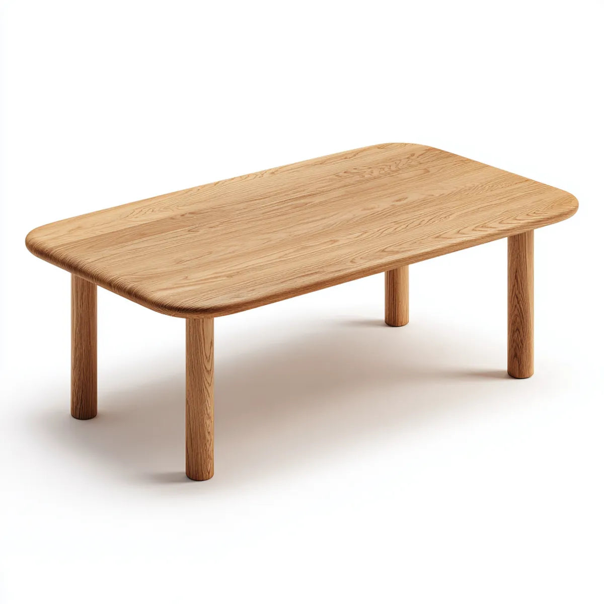Stolik kawowy Dąb naturalny naturalna 120 x 60 x 45 cm lite drewno prostokątne z zaokrąglonymi narożnikami