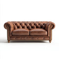 Sofa, Chesterfield Prosty 2 Seater Britibrąz syntetyczny PU, 180 x 90 x 75 cm
