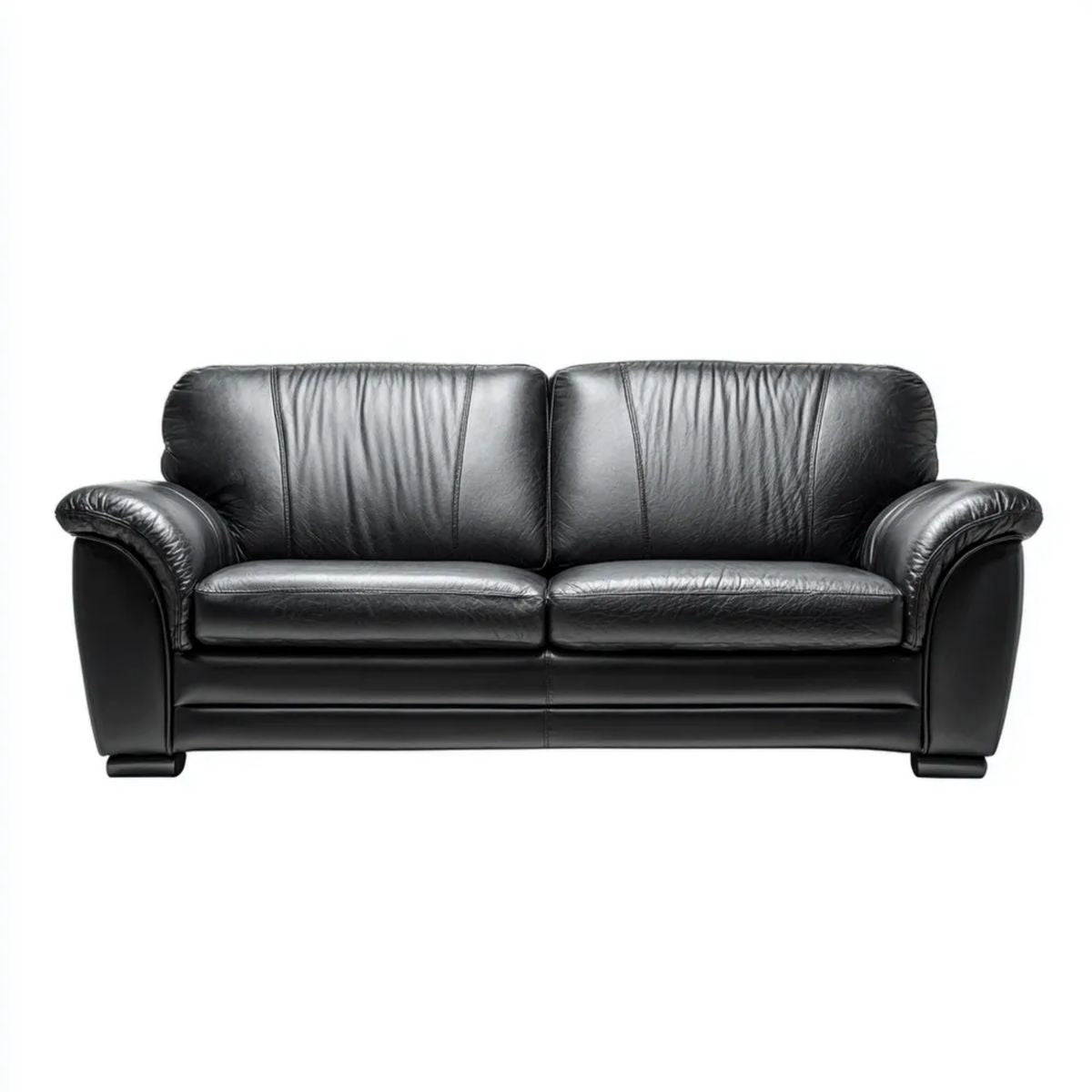 Sofa, 2-osobowa sofa czarny ze skóry syntetycznej surówki, 160 x 90 x 88 cm