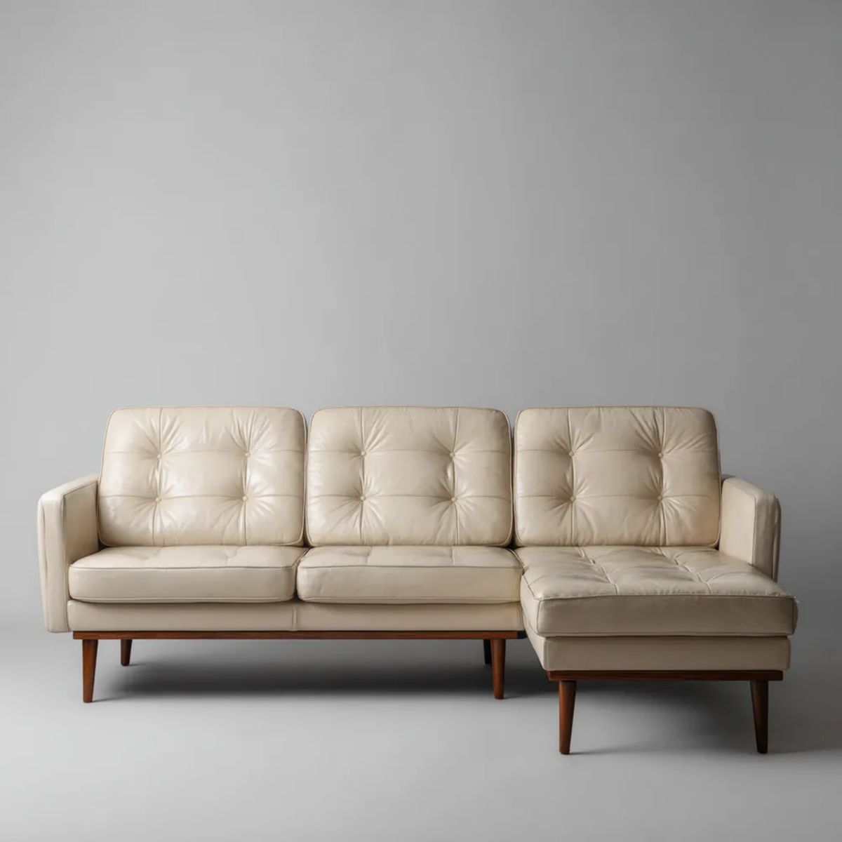 Sofa, 3-osobowa fotelik sofa z szezlongiem beżowym poliuretanem 240 x 150 x 82 cm