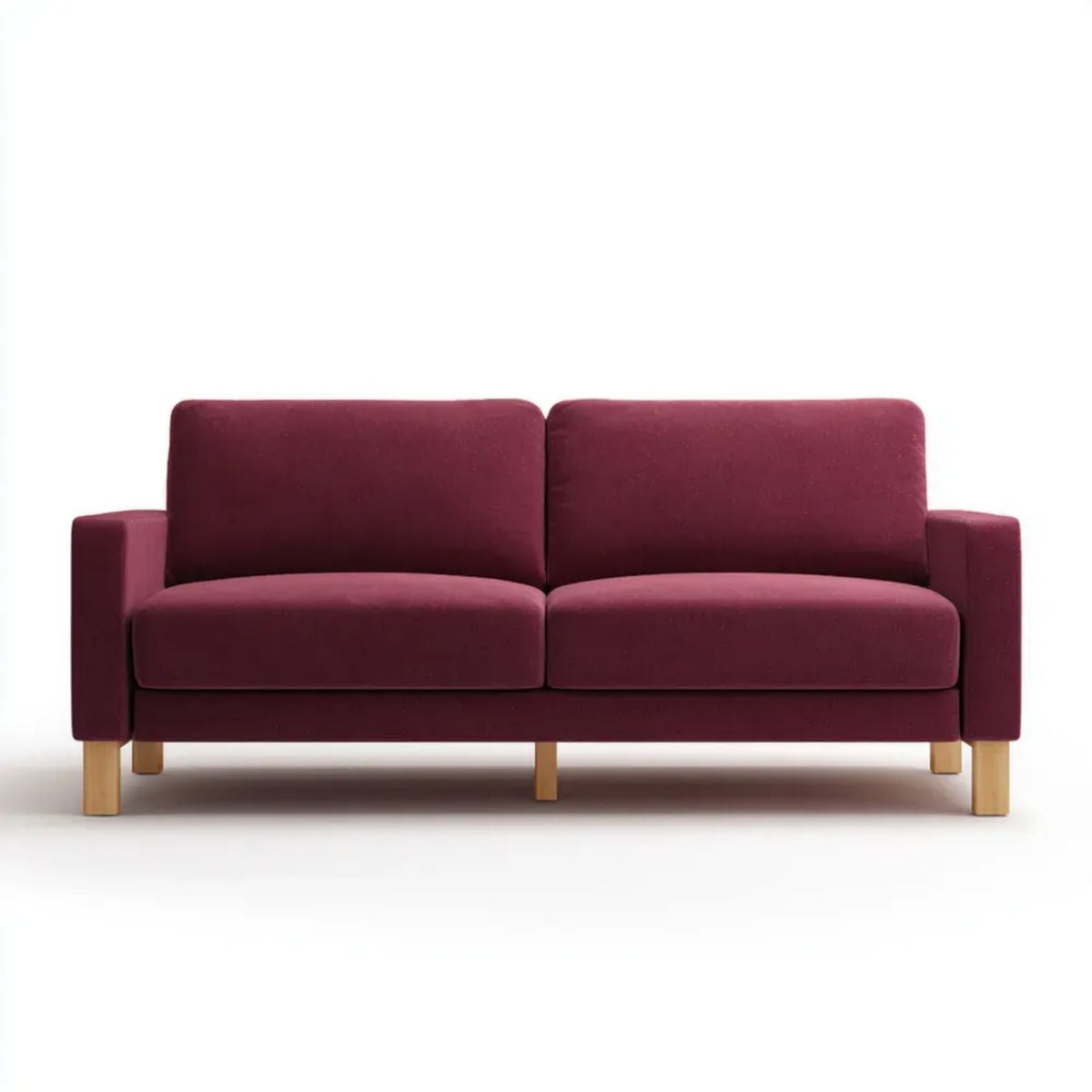 Sofa, Podwójna sofa w poliestrze z litymi nóżkami, 160 x 85 x 82 cm