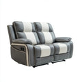 Sofa, Ręczny relaks sofa 2 fotele w kolorze ciemnoszarym PU skóra i off- biały, 160 x 95 x 100 cm