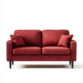 Sofa, Czerwona prostokątna sofa w poliestrze i stali krzemowej, 150 x 85 x 85 cm