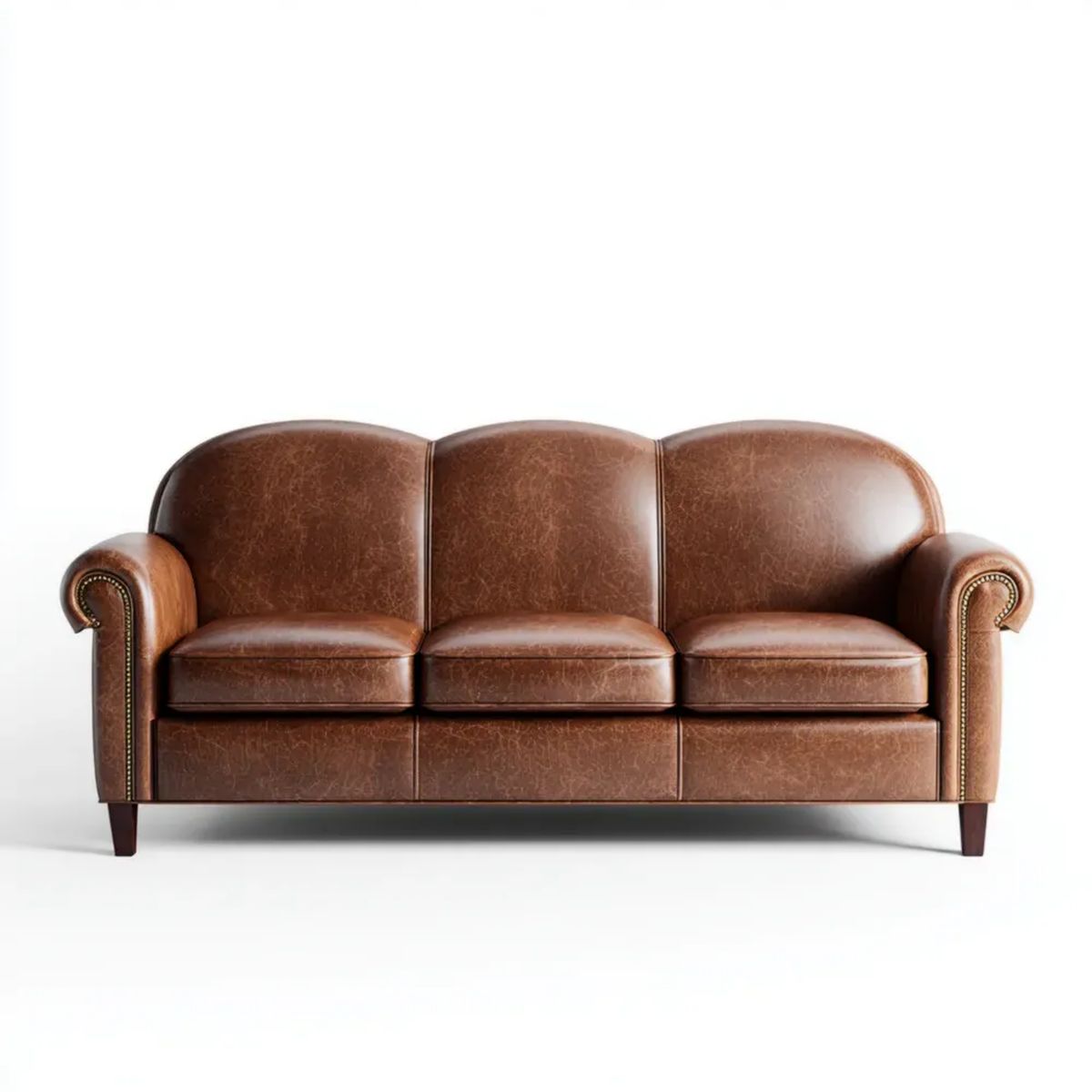 Sofa, 3-osobowa w kolorze brązowym w polipropylenowej, syntetycznej skórze, 205 x 90 x 95 cm