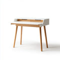 Biurko, Biała naturalna 100 x 50 x 85 cm MDF drewno lite prostokątne