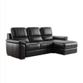 Sofa narożna z prawej strony z czarnym 250 x 160 x 92 cm PU sztuczna skóra