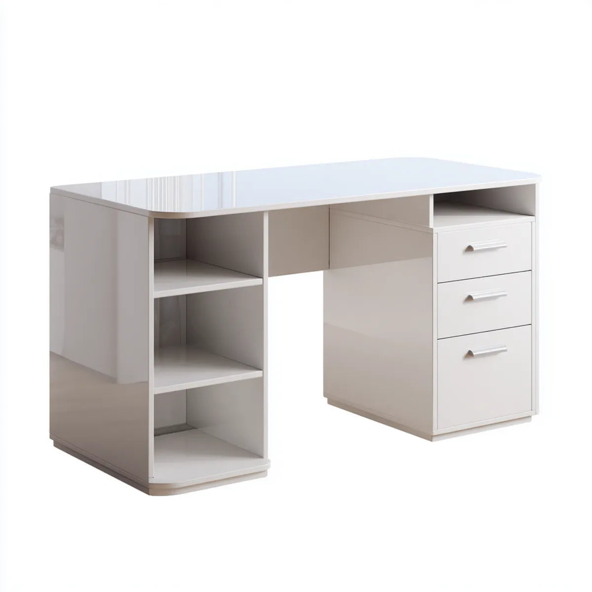 Biurko, Biała 120 x 60 x 75 cm MDF Prostokątna