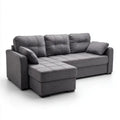 Sofa z lewym narożnikiem 3 miejsca w antracycie, szara tkanina, 230 x 150 x 85 cm